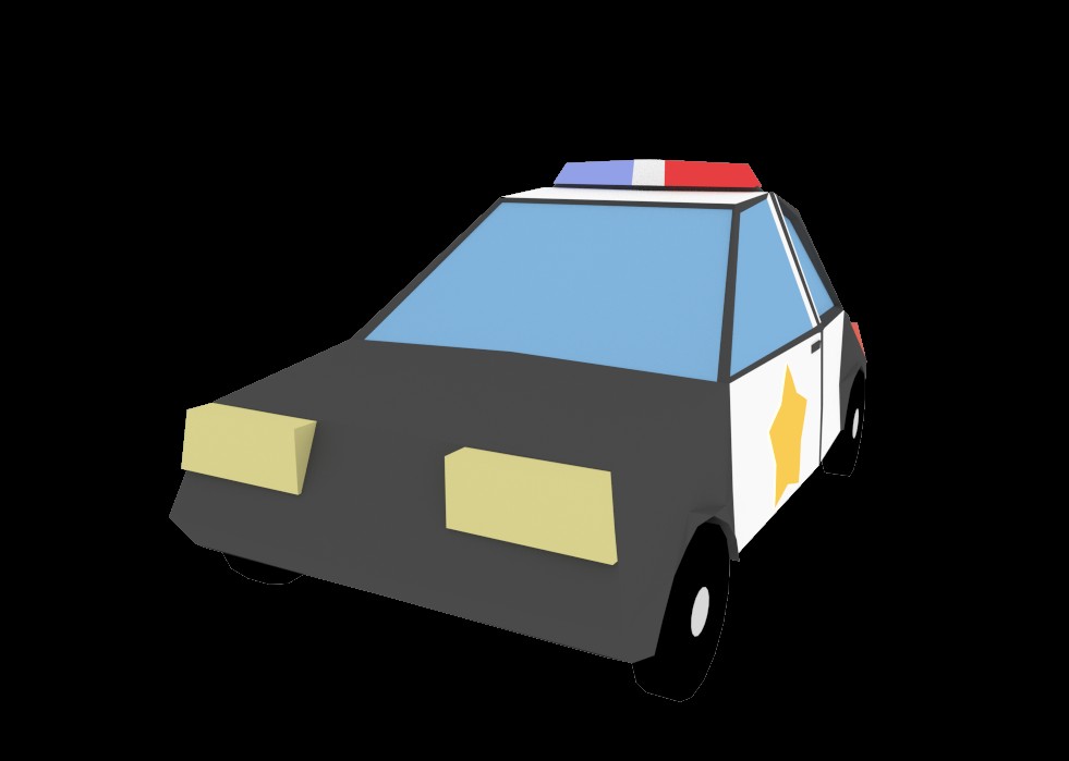 low poly Cop / Police Car preview image 1